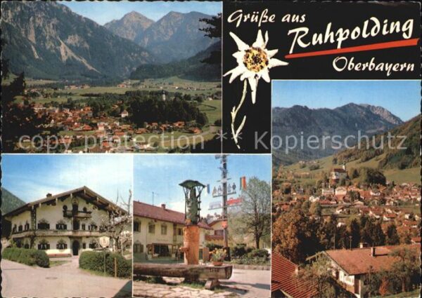 Ruhpolding mit Sonntagshorn und Hochfelln Brunnen