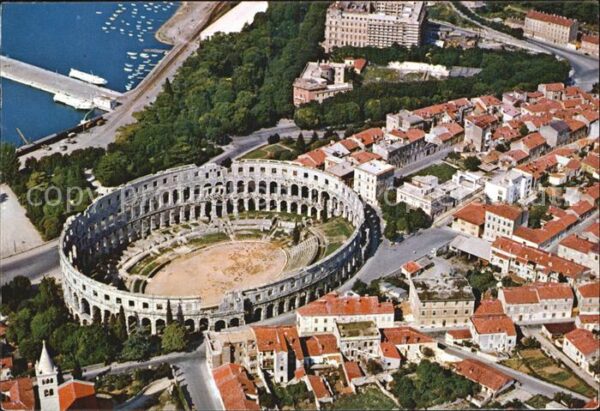 Pola Pula Croatia Amphitheater Fliegeraufnahme