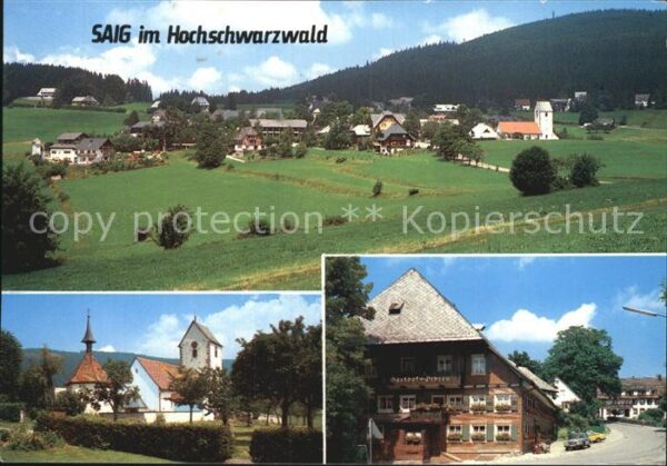 Saig Schwarzwald Panorama Kirche Dorfpartie