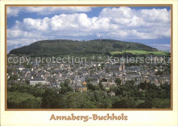 Annaberg-Buchholz Erzgebirge mit St Annenkirche und Pöhlberg
