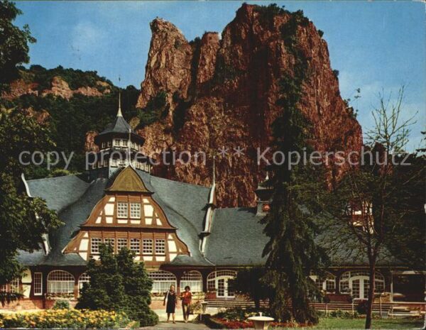 Bad Muenster Stein Ebernburg Badhaus mit Reichsgrafenstein