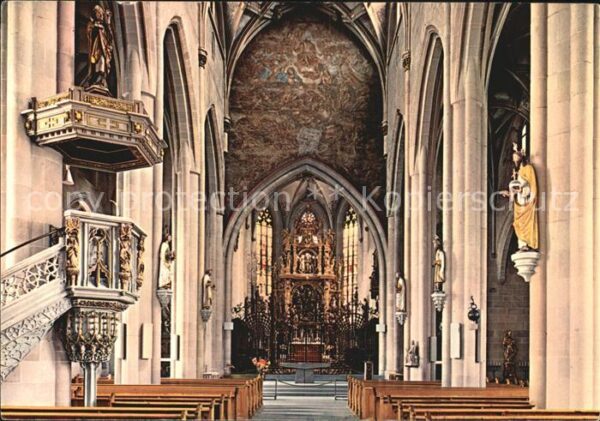 Ueberlingen Bodensee Inneres der 5schiffigen Münster Basilik