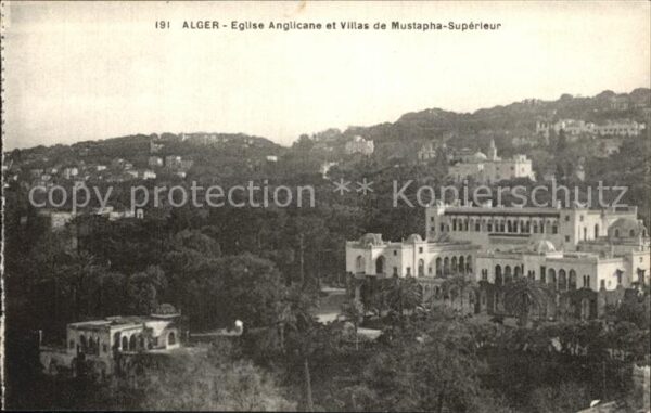 Alger Algerien Eglise Anglicane et Villas de Mustapha