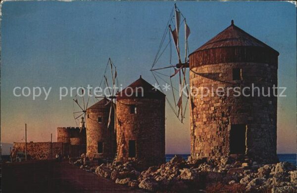 Rhodos Rhodes Aegaeis Windmühlen