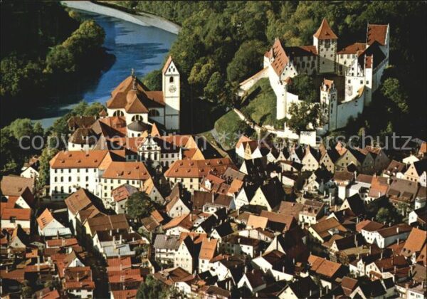 Fuessen Allgaeu Fliegeraufnahme Altstadt mit Hohem Schl