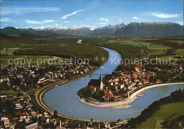 Laufen Salzach Fliegeraufnahme