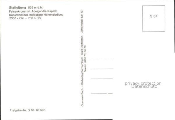 Staffelberg Felsenkrone mit Kapelle Fliegeraufnahme – Bild 2