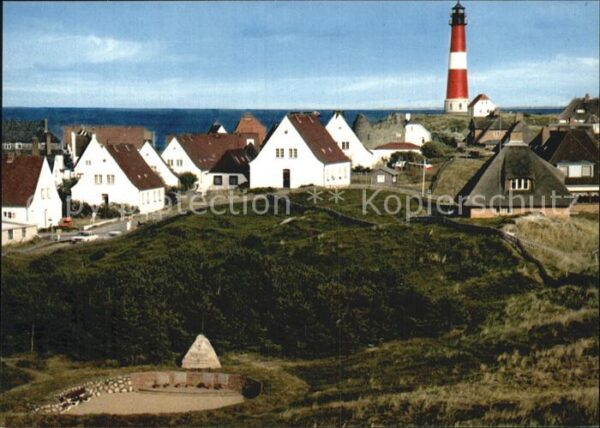 Hoernum Sylt Dünenhäuser mit Leuchtturm