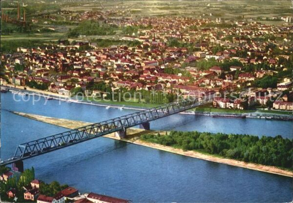 Neuwied Rhein Fliegeraufnahme Rheinpartie
