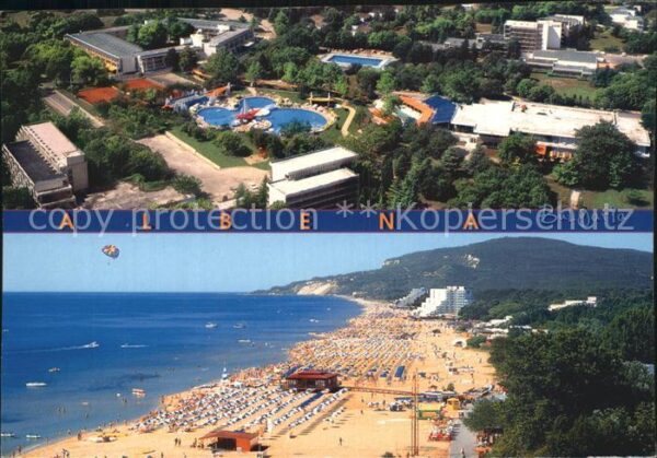 Albena Fliegeraufnahme Strand Hotelanlage