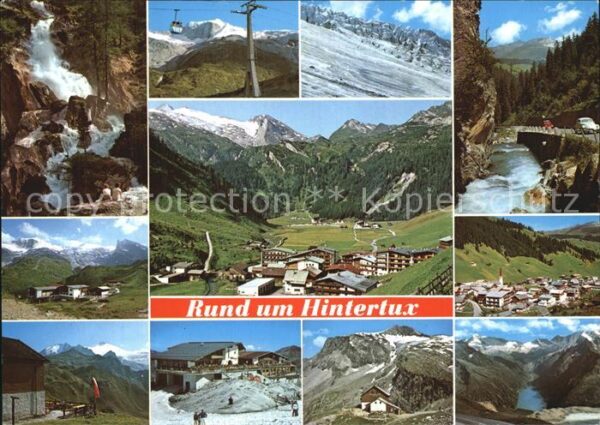 Hintertux Zillertal Wasserfall Gondelbahn Panorama Strasse