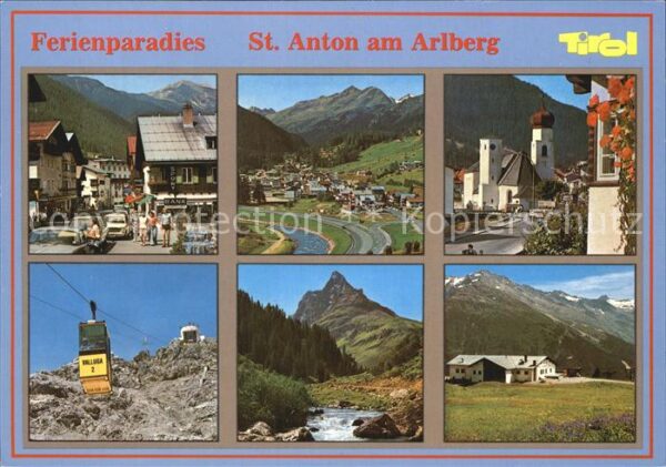 St Anton Arlberg Dorfpartien Kirche Gondelbahn Berghaus