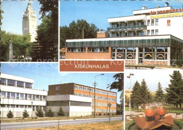 Kiskunhalas Turm Hotel Gebäude Park Brunnen