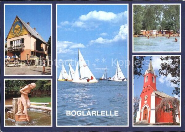 Boglarlelle Balatonlelle Restaurant Brunnen Segelregatta Kirche