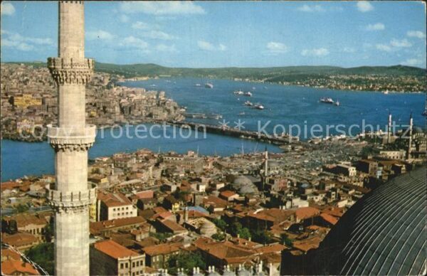 Istanbul Constantinopel View of Golden Horn Galata Bridge and t