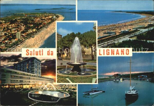 Lignano La spiaggia Notturno Tramonto sul Porti