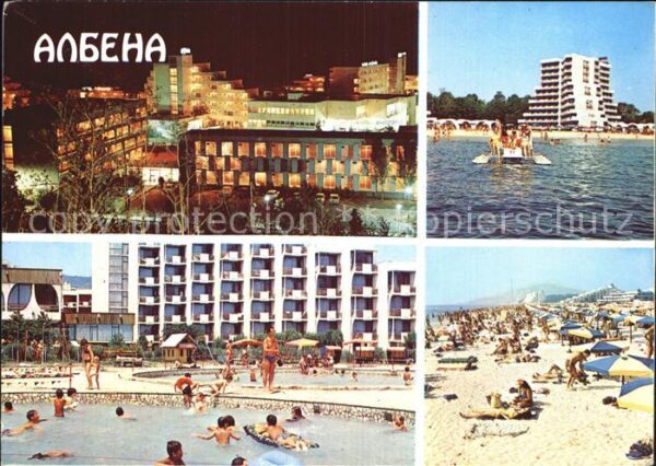 Albena bei Nacht Seebad Strand Hotel