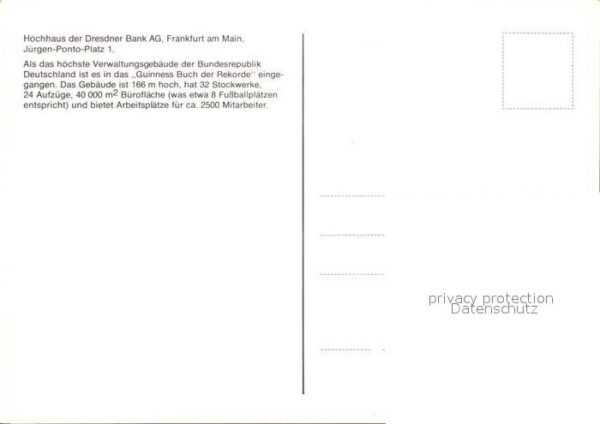 Frankfurt Main Hochhaus der Dresdner Bank – Bild 2