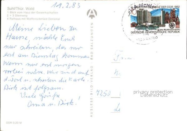 Suhl Thueringer Wald Steinweg Rathaus mit Waffenschmied-Denk – Bild 2