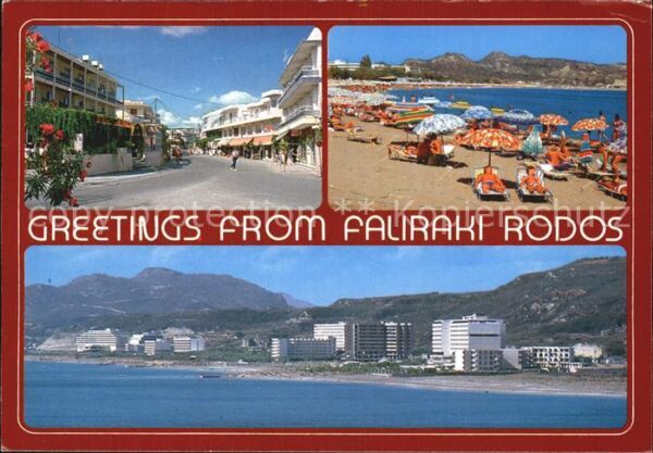 Faliraki Rhodos Strand und Ortspartie