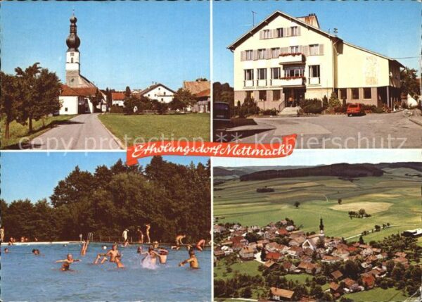 Mettmach Fliegeraufnahme Freibad Kirchenpartie