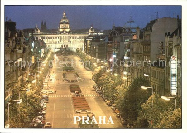 Praha Prahy Prague Wenzelsplatz bei Nacht