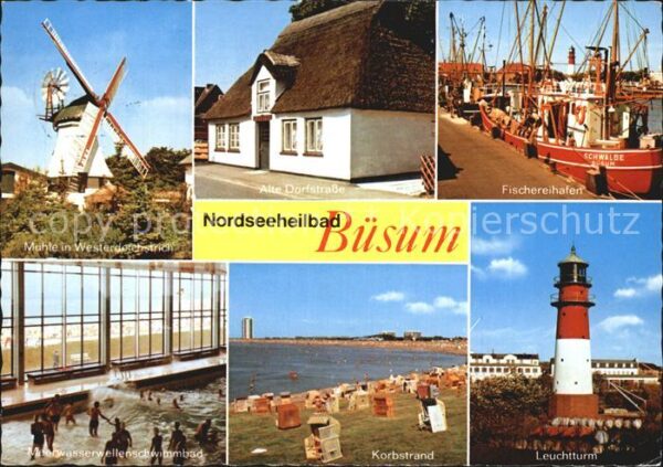 Buesum Nordseebad Leuchtturm Fischereihafen Mühle
