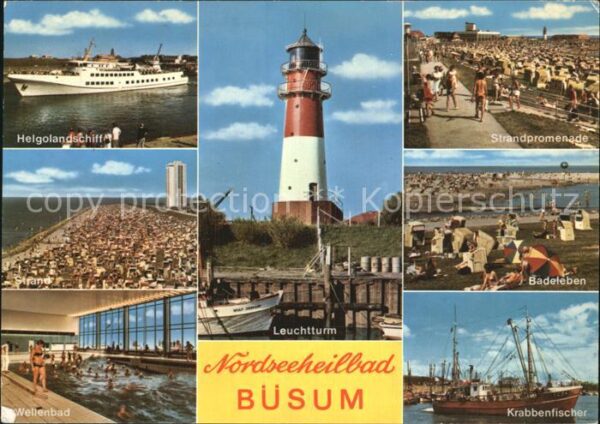 Buesum Nordseebad Strandpromenade Leuchtturm Helgolandsch