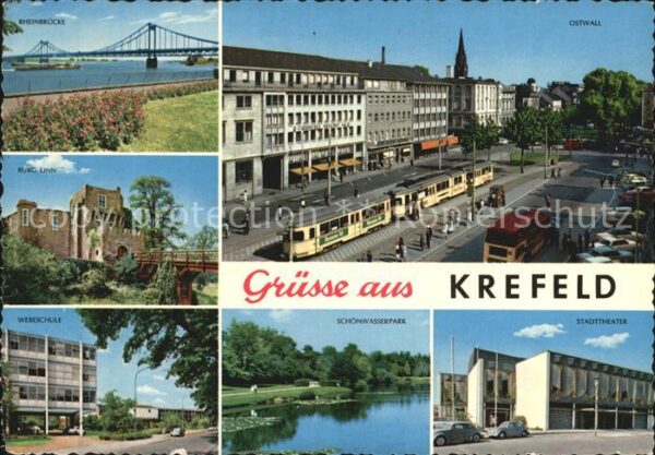 Krefeld Rheinbrücke Burb Linn Weberschule Schön
