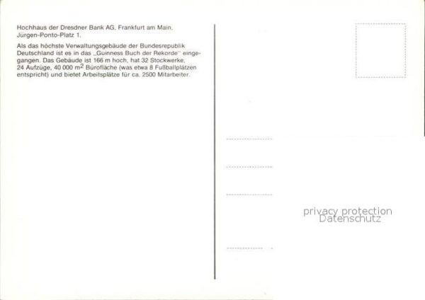 Frankfurt Main Hochhaus der Dresdner Bank – Bild 2