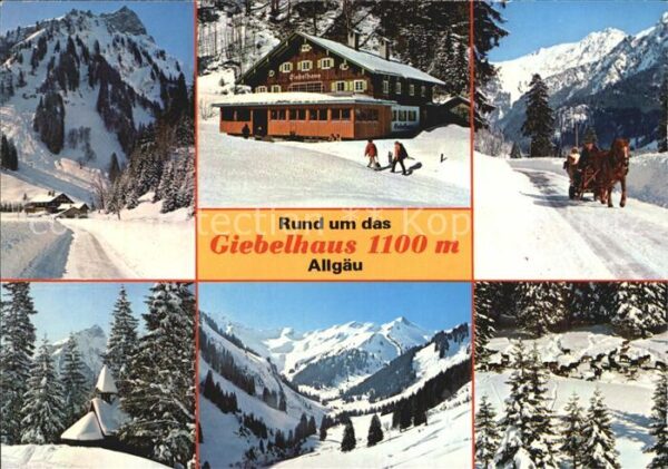 Allgaeu Region Giebelhaus Pferdeschlitten Teilansichte