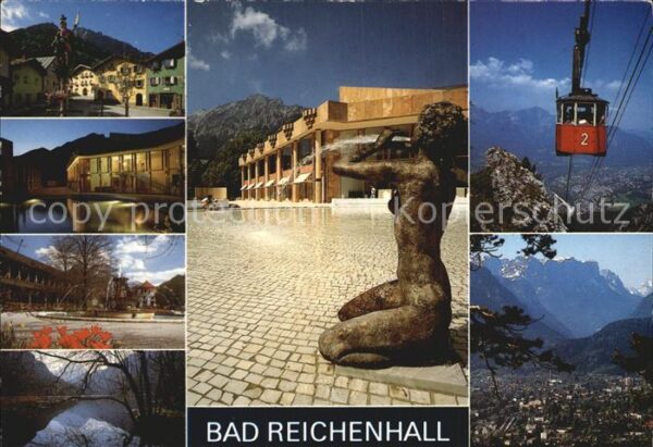 Bad Reichenhall Teilansichten Skulptur Seilbahn Panoram