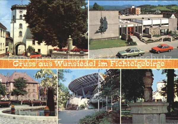 Wunsiedel Stadttor Strassenpartie Brunnen Halle D