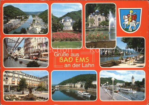 Bad Ems Lahnpartie Kurhaus Fontäne Strassenpart