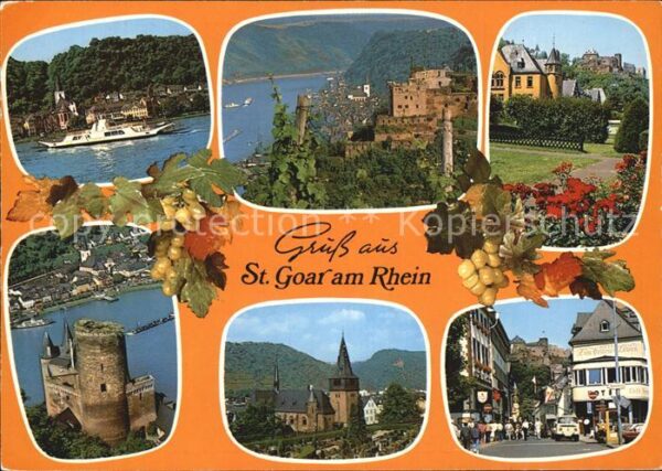 St Goar Fahrgastschiff Schlösser Kirche Strasse