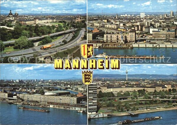 Mannheim an Rhein und Neckar Hafen Fliegeraufnah