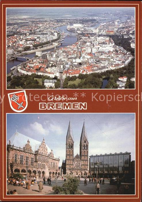 Bremen Fliegeraufnahme Rathaus Dom