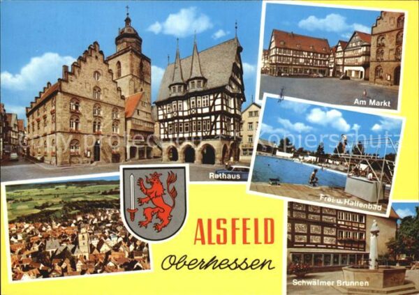 Alsfeld Rathaus Am Markt Frei und Hallenbad Tot