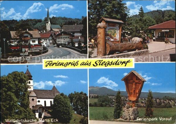 Siegsdorf Oberbayern Strassenpartie Brunnen Wallfahrtskirche