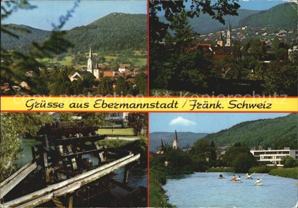 Ebermannstadt Panorama Wasserrad Flusspartie