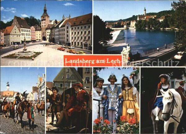 Landsberg Lech Hauptplatz mit Marienbrunnen Karolinenb