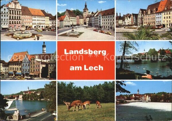 Landsberg Lech Brunnen Hauptplatz Teilansichten Brücke