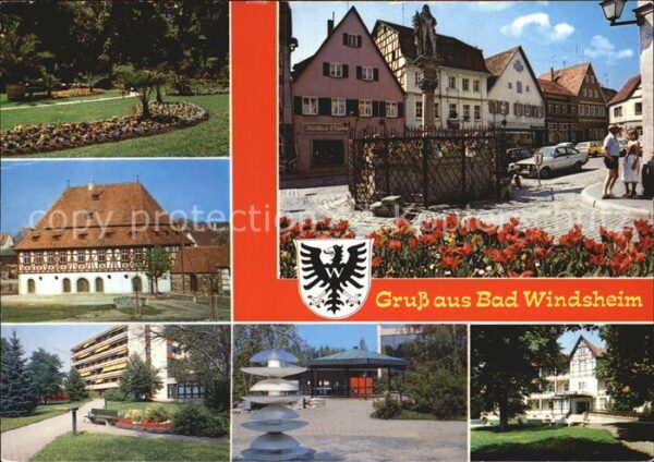 Bad Windsheim Kurpark Brunnen Kurhaus Pavillon Eingan