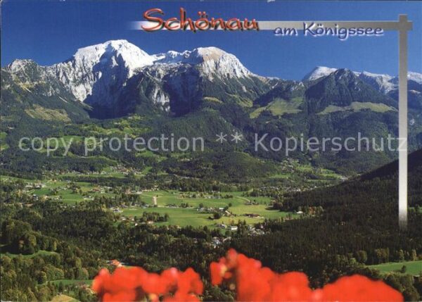 Schoenau Koenigssee Panorama mit Kehlstein Göll Brett Schne