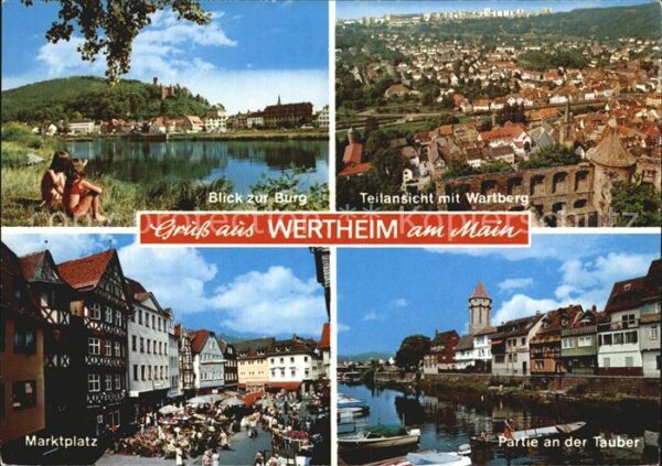 Wertheim Main Burgblick Teilansicht mit Wartberg Mark