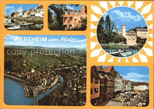 Wertheim Main Mainpartie Ruine Burg Fliegeraufnahme M