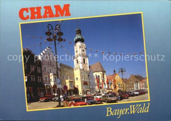 Cham Oberpfalz Teilansicht Kirche