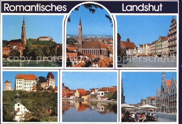 Landshut Isar Kirche Panorama Teilansicht Schloss Str