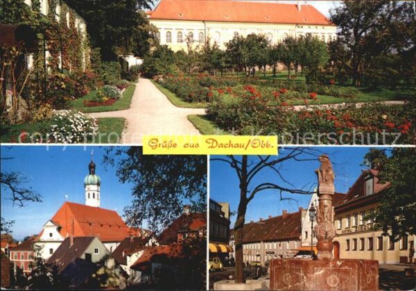 Dachau Klosterpark Kirche Brunnen