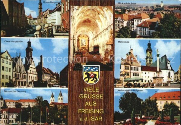 Freising Oberbayern Untere und Obere Hauptstrasse Stadtblic